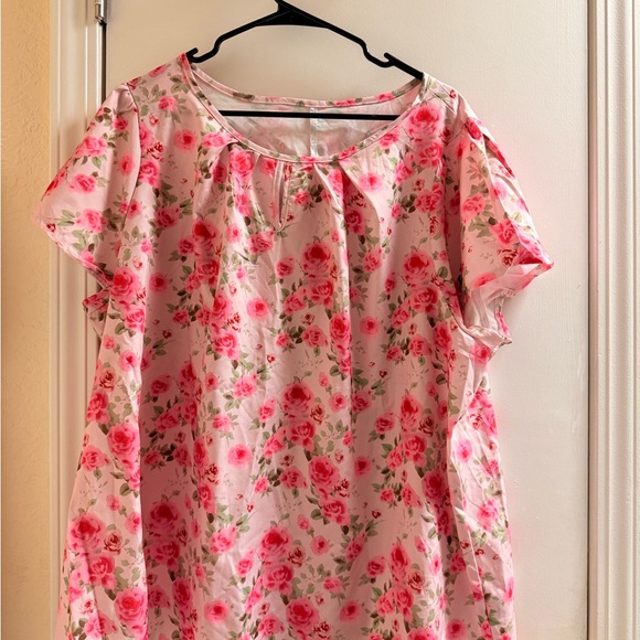 Floral Pink Women's Blouse - Picture 1 of 5